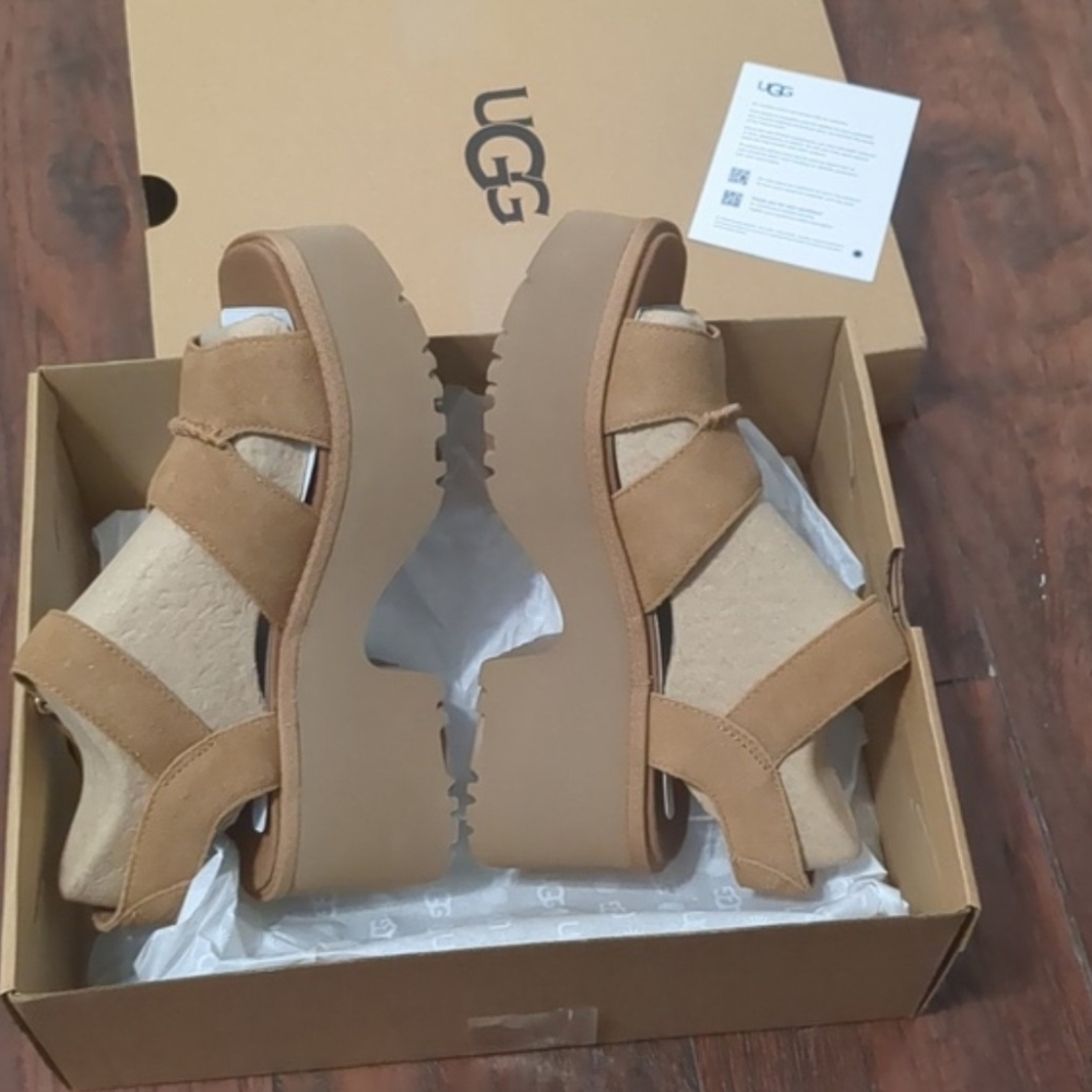 New Ugg New Height Ankle Strap Sandals Size 8